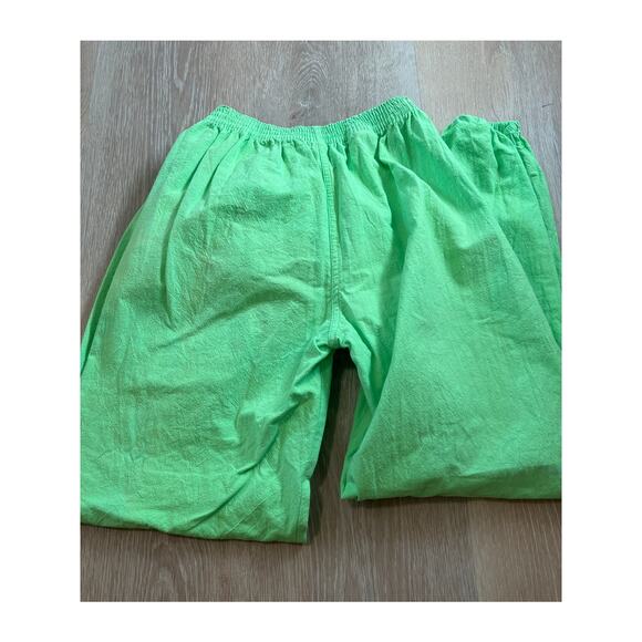 Vintage Lime Green Jogger Cotton Pants Cancun Mexico Size Small - Picture 8 of 10
